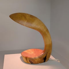 Lampada da tavolo organica scultorea di grandi dimensioni in betulla, Finlandia, anni '70