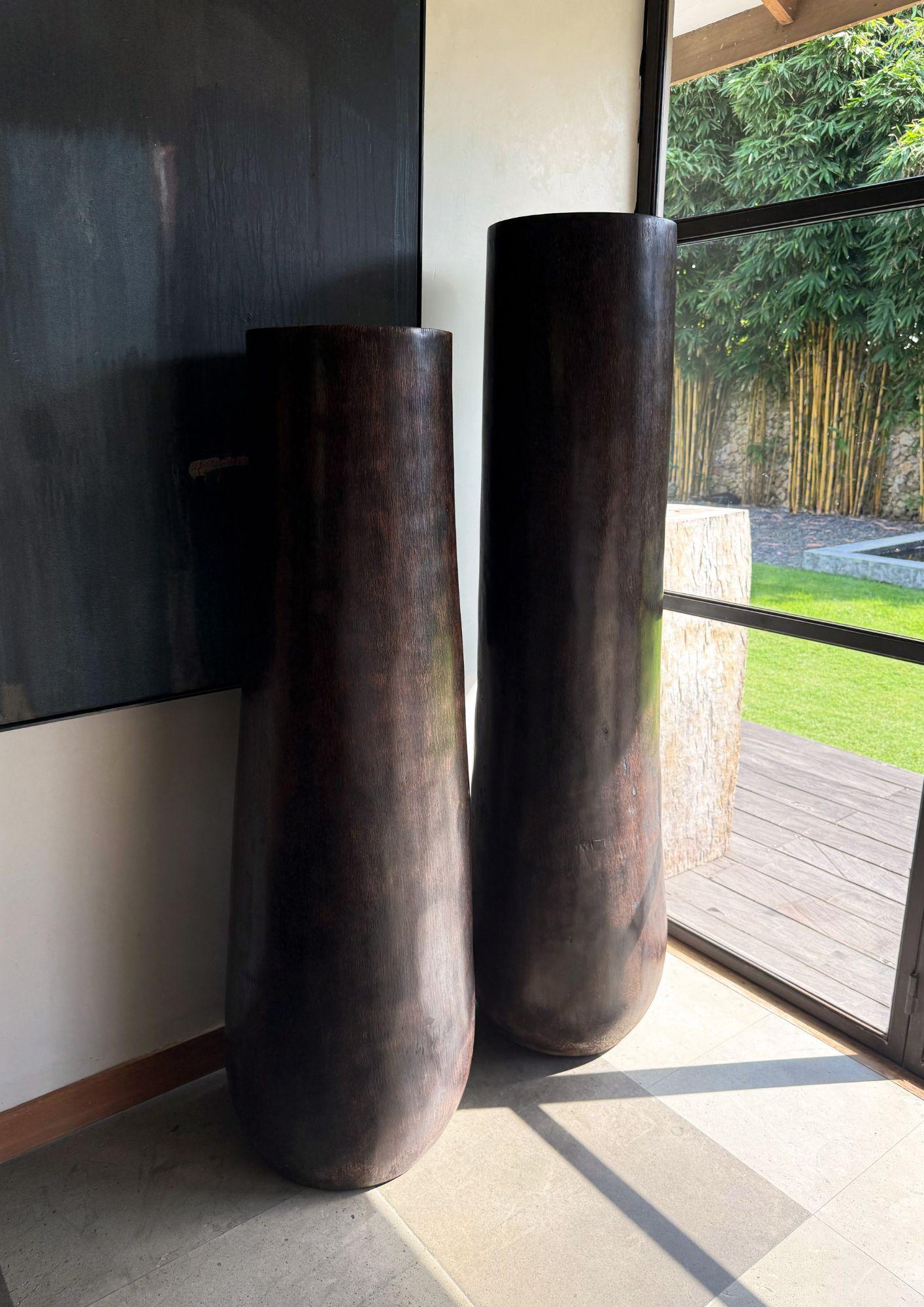 Elevate your space with this stunning very large palm wood planter, handcrafted to showcase the natural elegance and rich textures of premium palm wood. Its organic form and bold grain patterns make it a striking statement piece, effortlessly