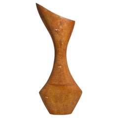 Large Sculptural R & Y Augousti Shagreen Vase with Asymmetrical Form Paris 1990s