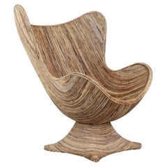 Grande sedia scultorea in rattan, Italia, anni '80