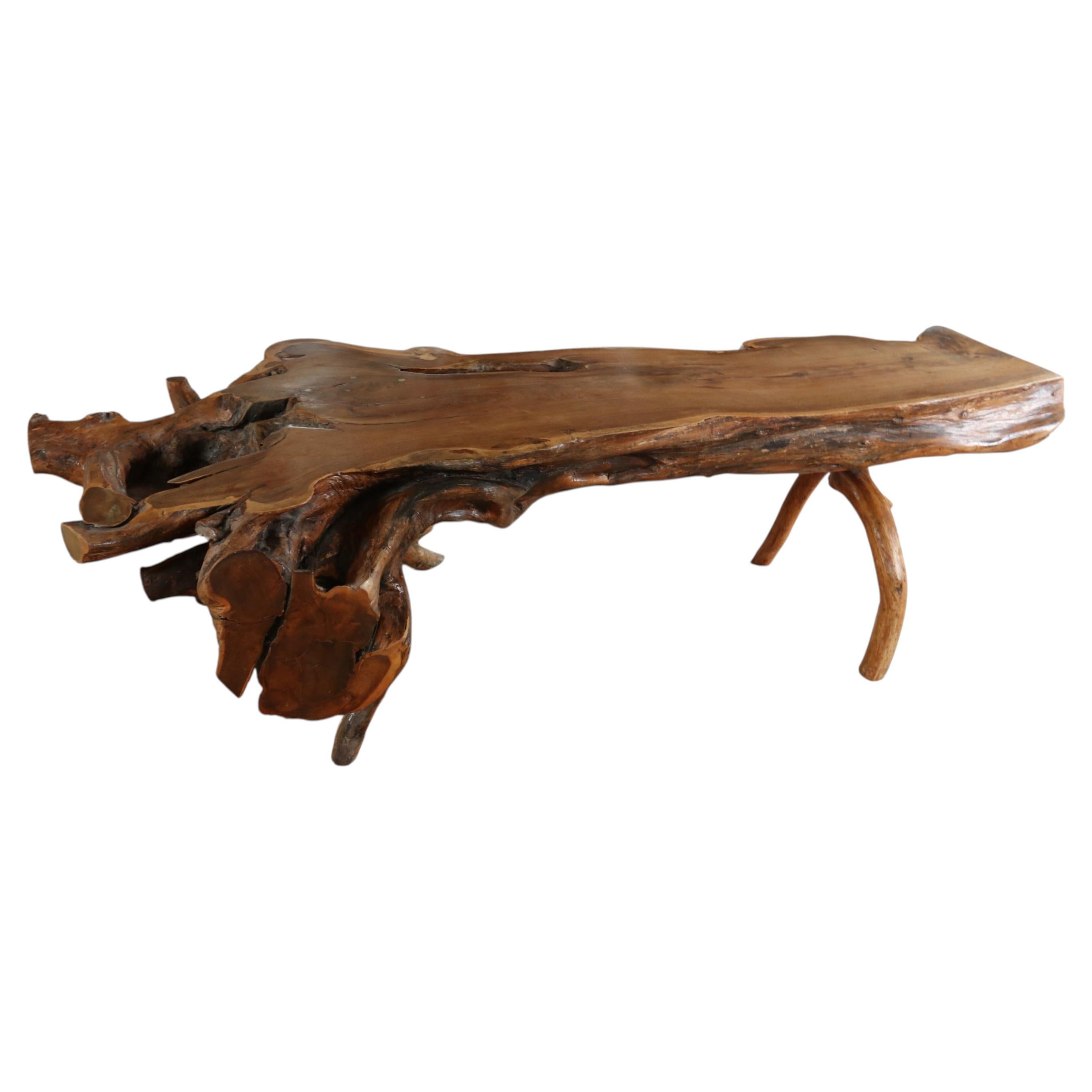 Large Sculptural Rootwood Coffee Table, Organic Modern, circa 1970s For Sale