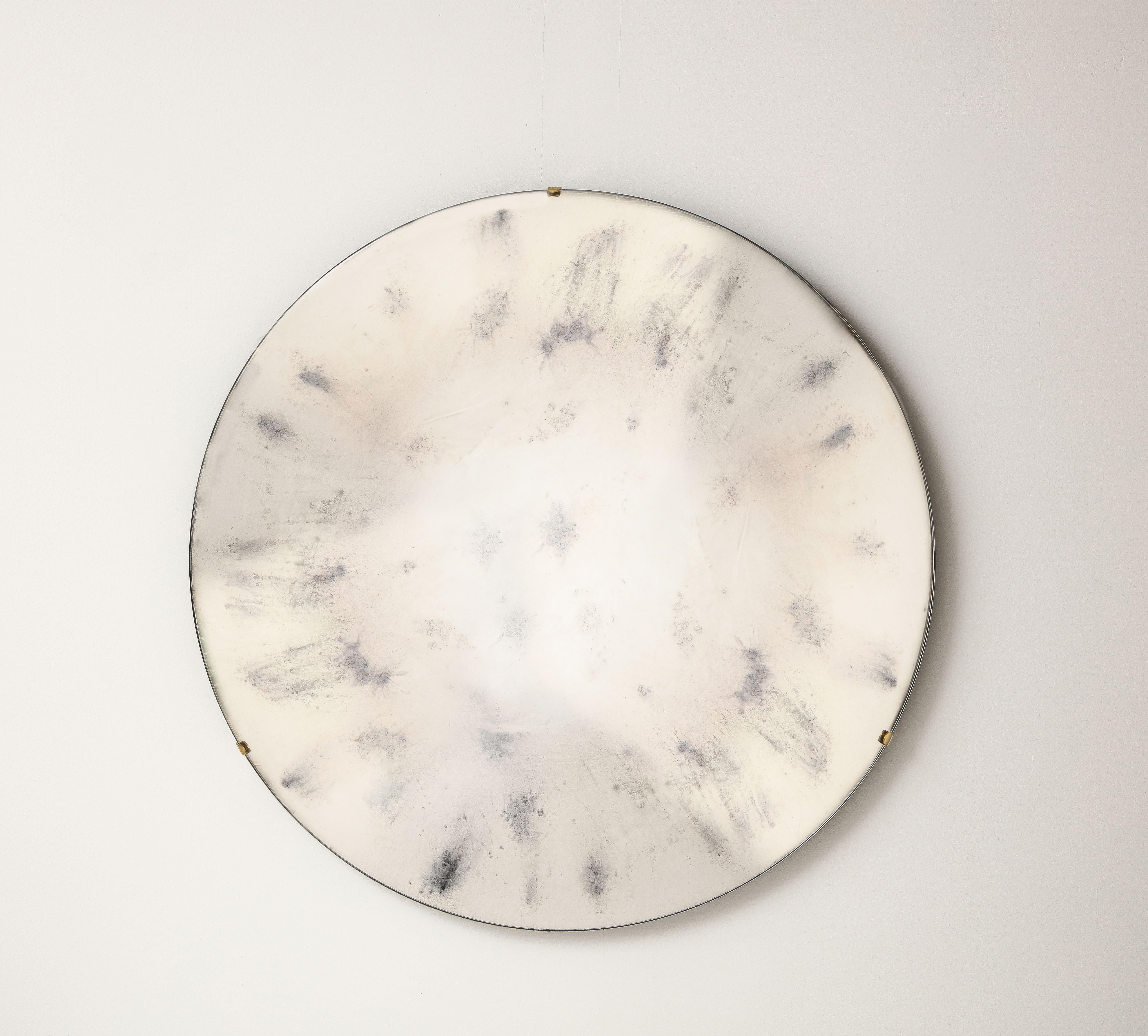 Large Sculptural Round Convex Silver Mirror or Wall Sculpture, Italy, 2022 4