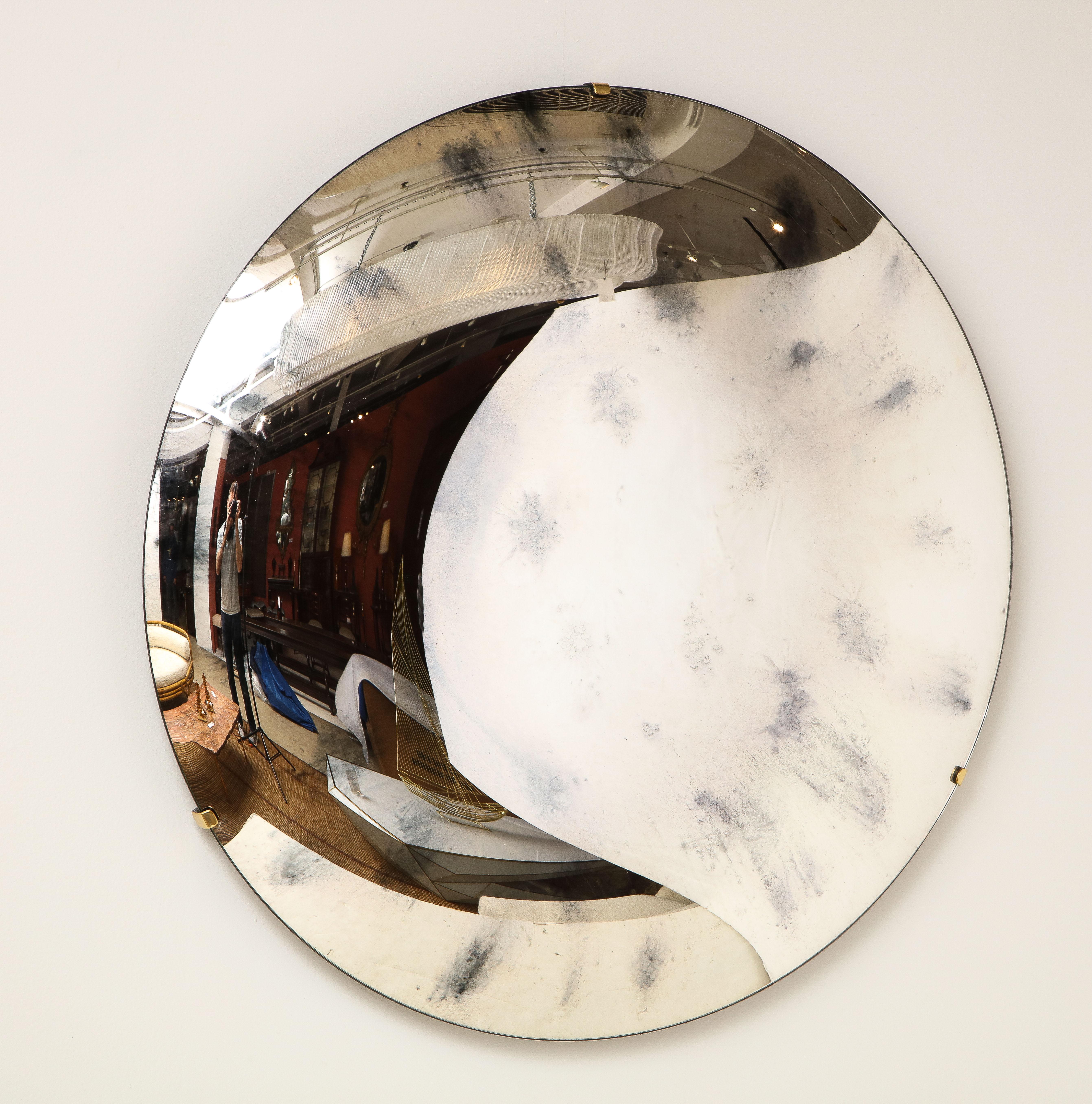 Large Sculptural Round Convex Silver Mirror or Wall Sculpture, Italy, 2022 2