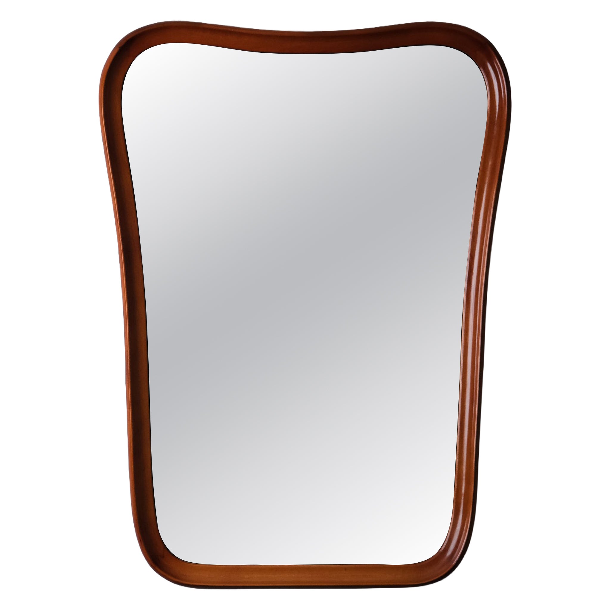 Large sculptural Scandinavian modern wall mirror, Sweden, 1940s