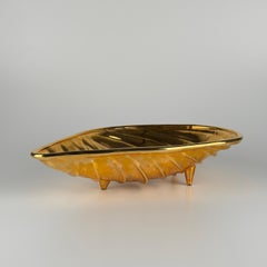 Large Sculptural Shell Centerpiece in Glazed Ceramic, Ferlaro Ceramiche, 1970s