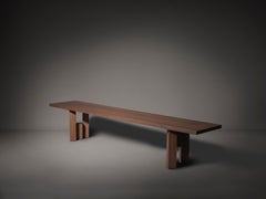 Large Sculptural Solid Oak Wood Fenestra Bench