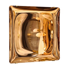 Large Sculptural Square Convex Rose Gold Mirror or Wall Sculpture, Italy, 2022