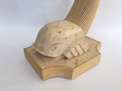 Large Sculptural Stone and Rattan Fish Sculpture by Maitland-Smith