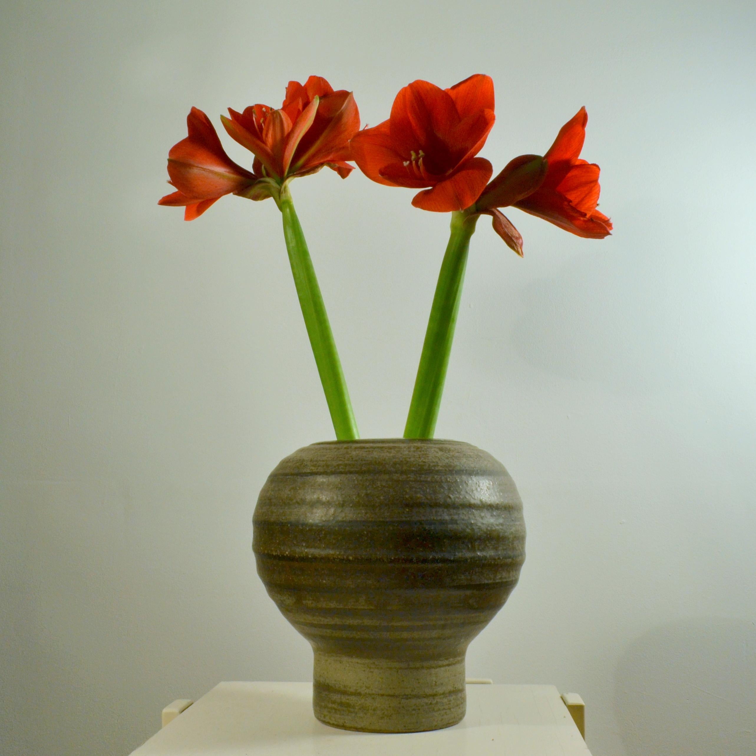 Large Sculptural Studio Ceramic Vases in Natural Tones For Sale 1