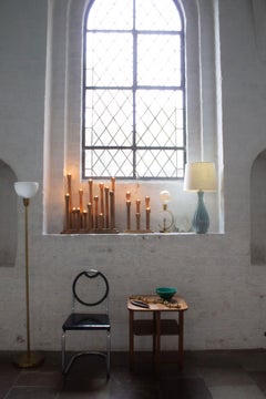 Candelabro de roble de arte popular escultórico sueco único de los años 60