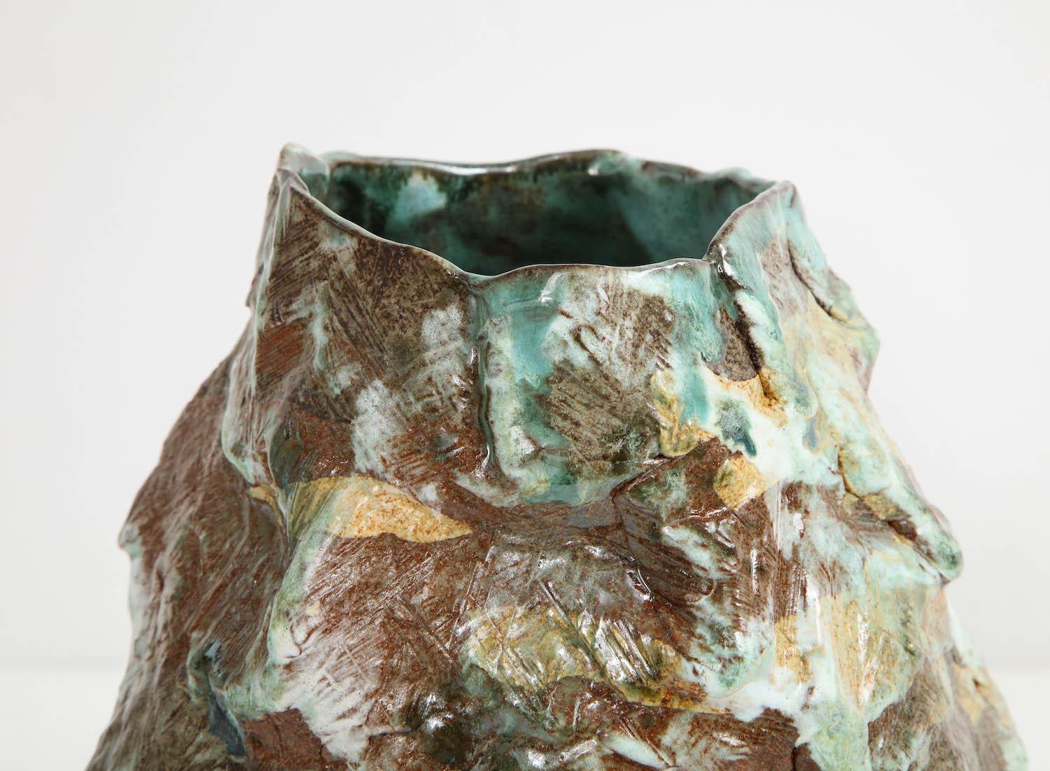 Brutalist Large Sculptural Vase #4 by Dena Zemsky For Sale
