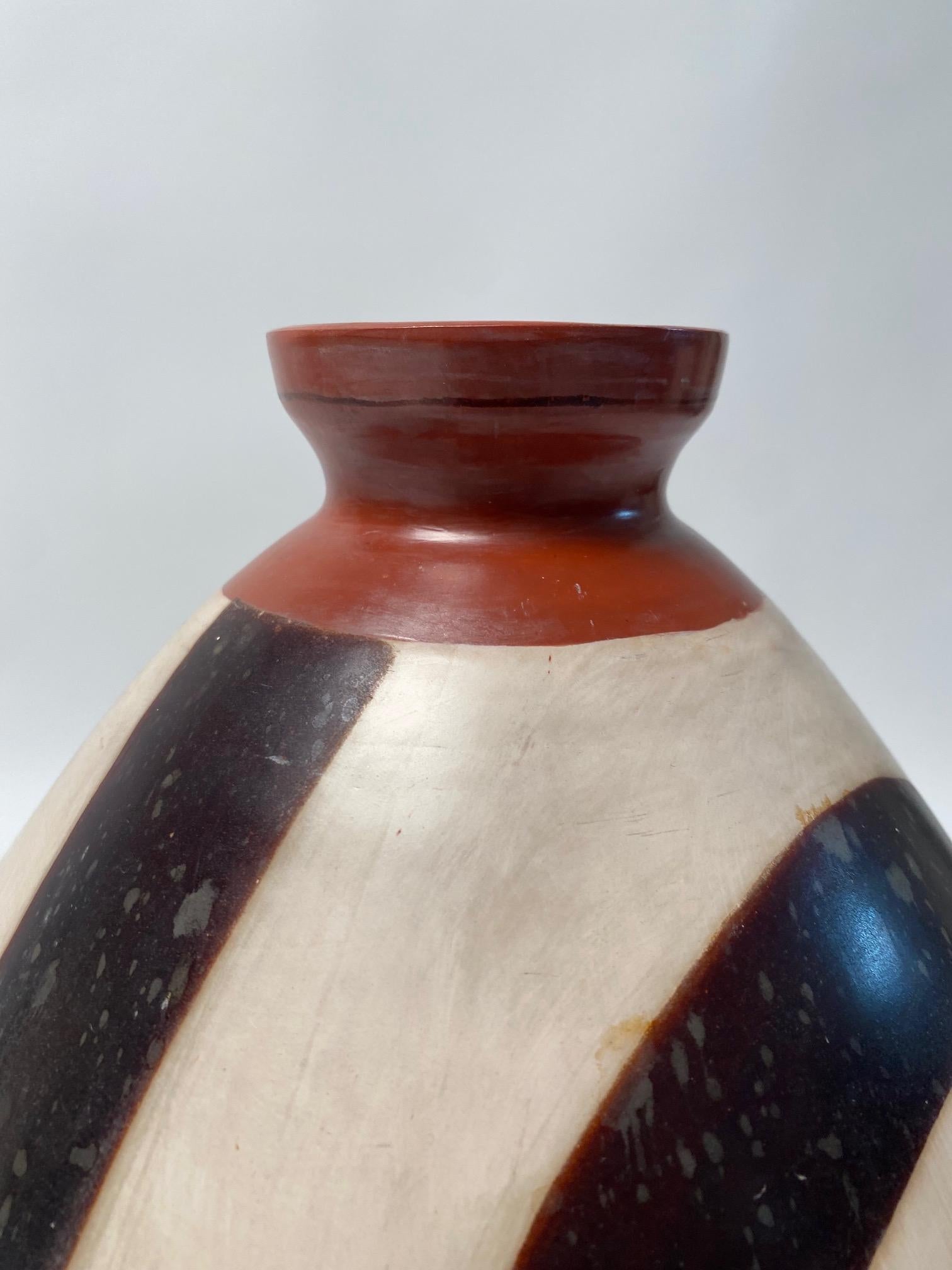 Painted Large Sculptural Vase 