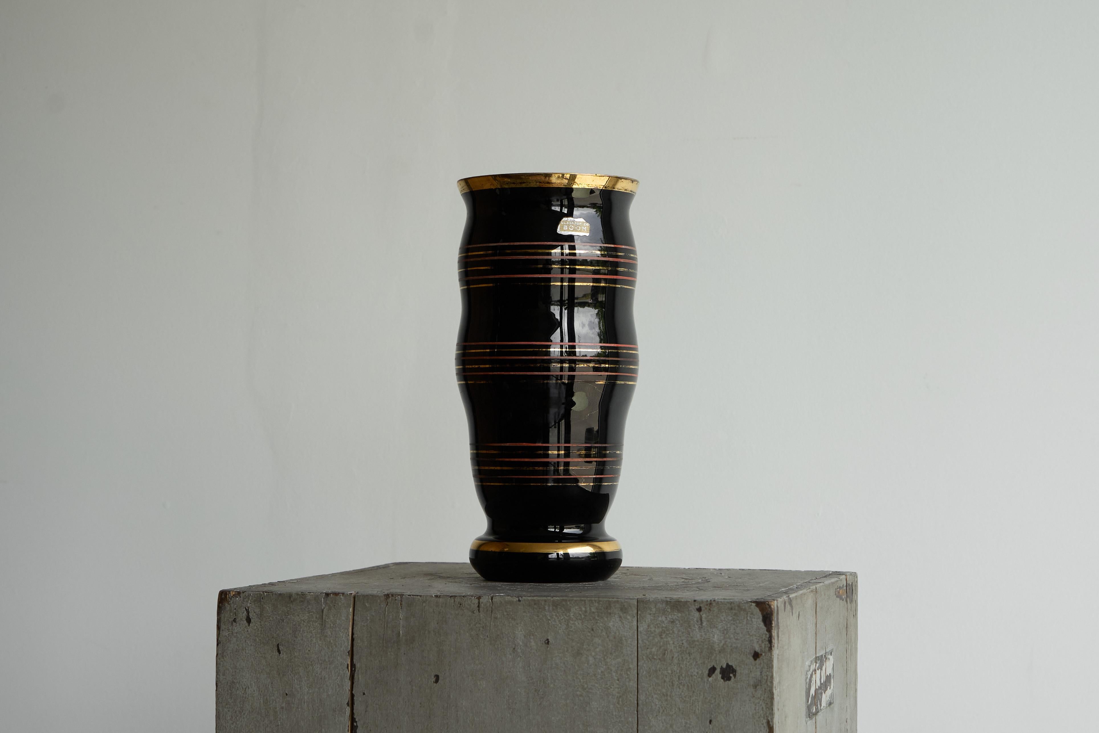 Grande vaso scultoreo in vetro artistico Belgio anni '40 in vendita 2