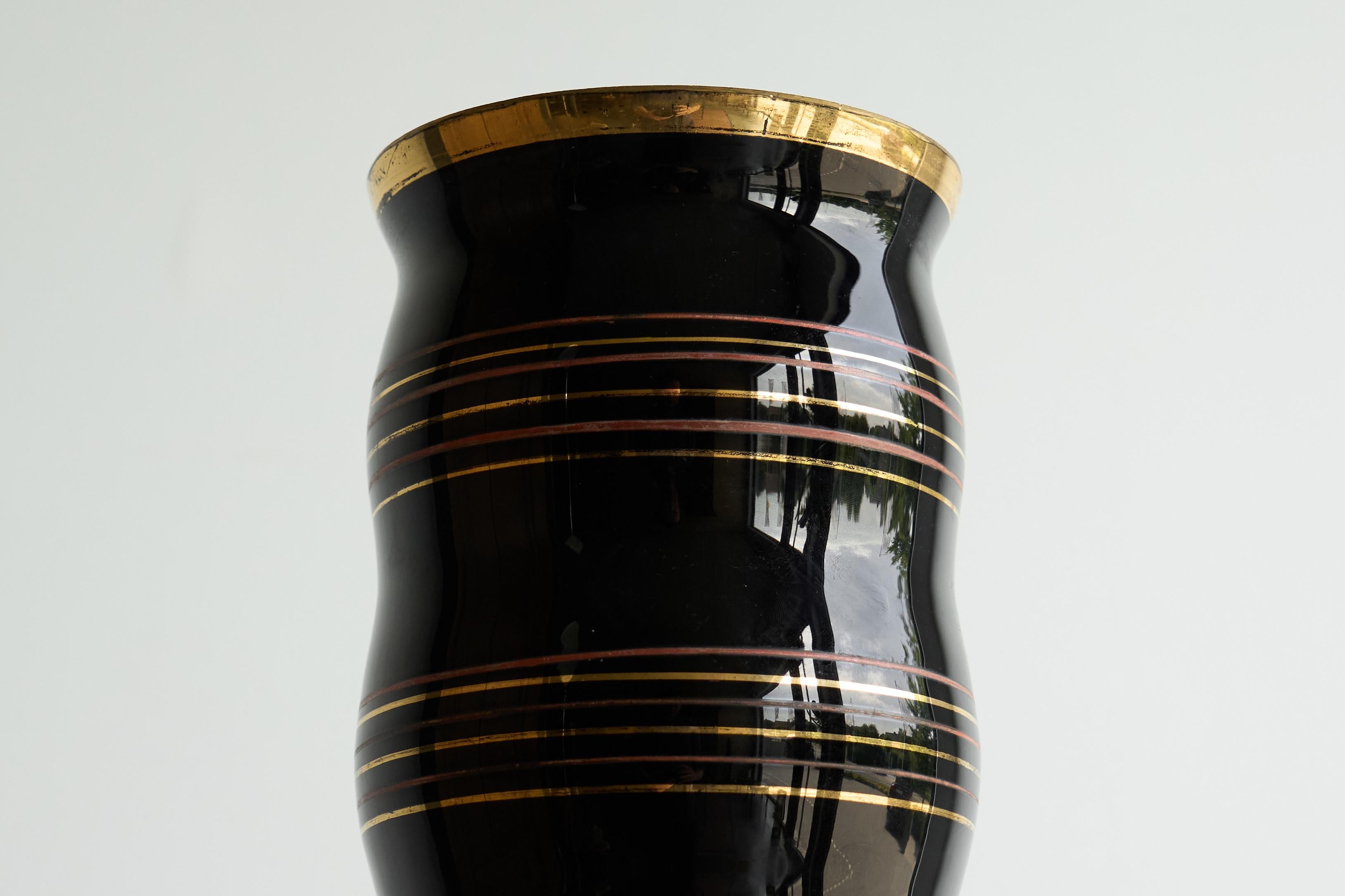 Art Déco Grande vaso scultoreo in vetro artistico Belgio anni '40 in vendita