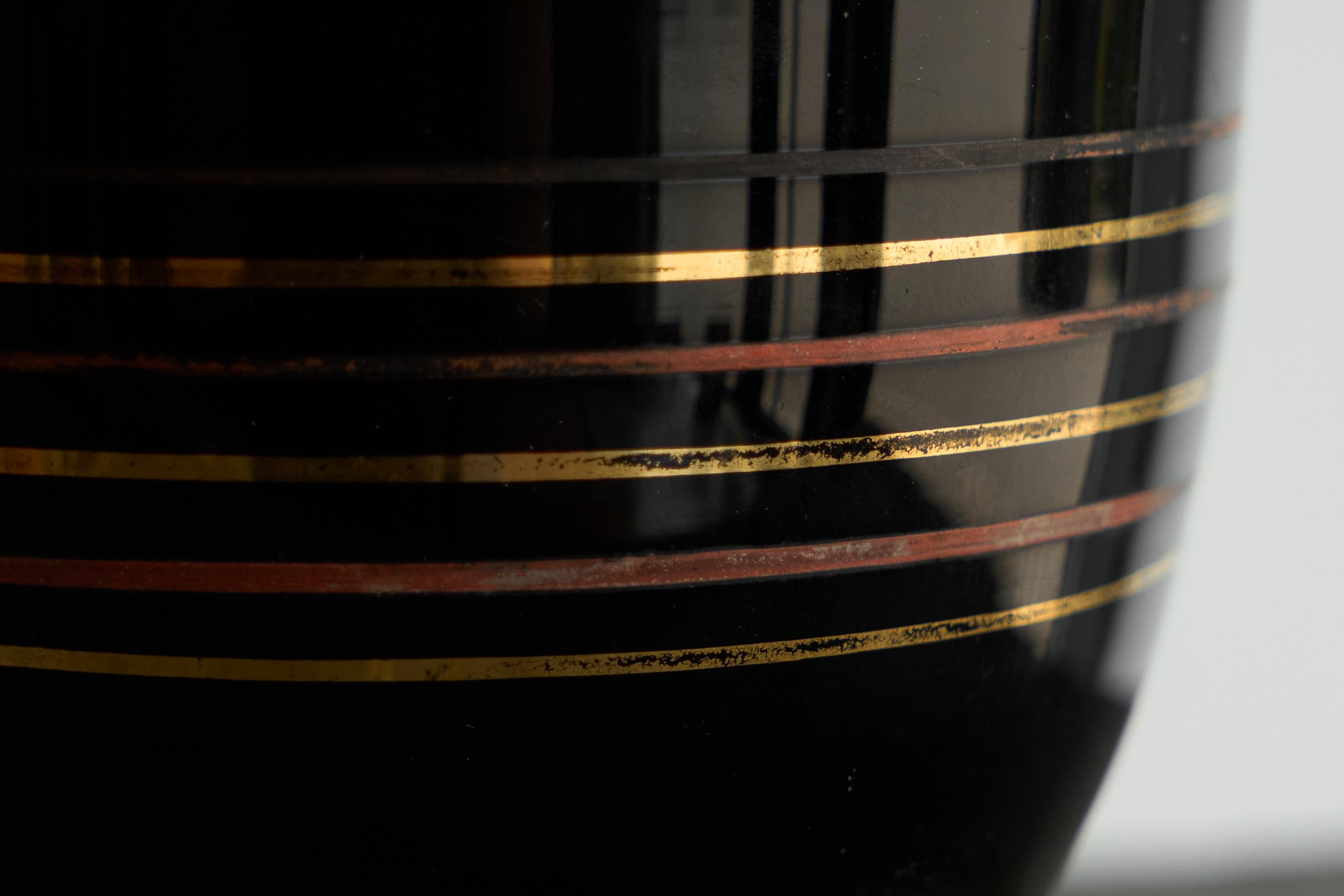Vetro Grande vaso scultoreo in vetro artistico Belgio anni '40 in vendita