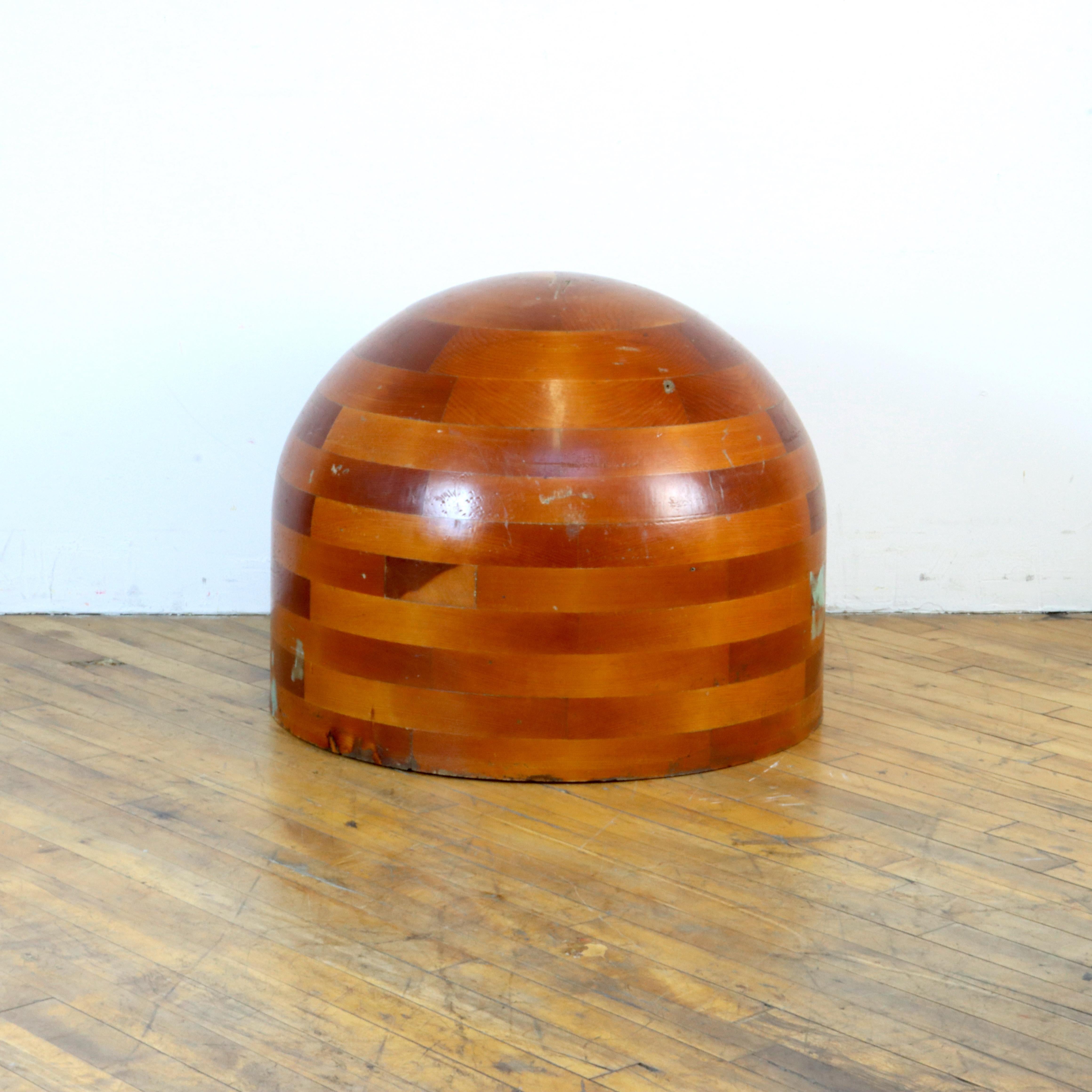 Mid-Century Modern Large Sculptural Wood Dome For Sale