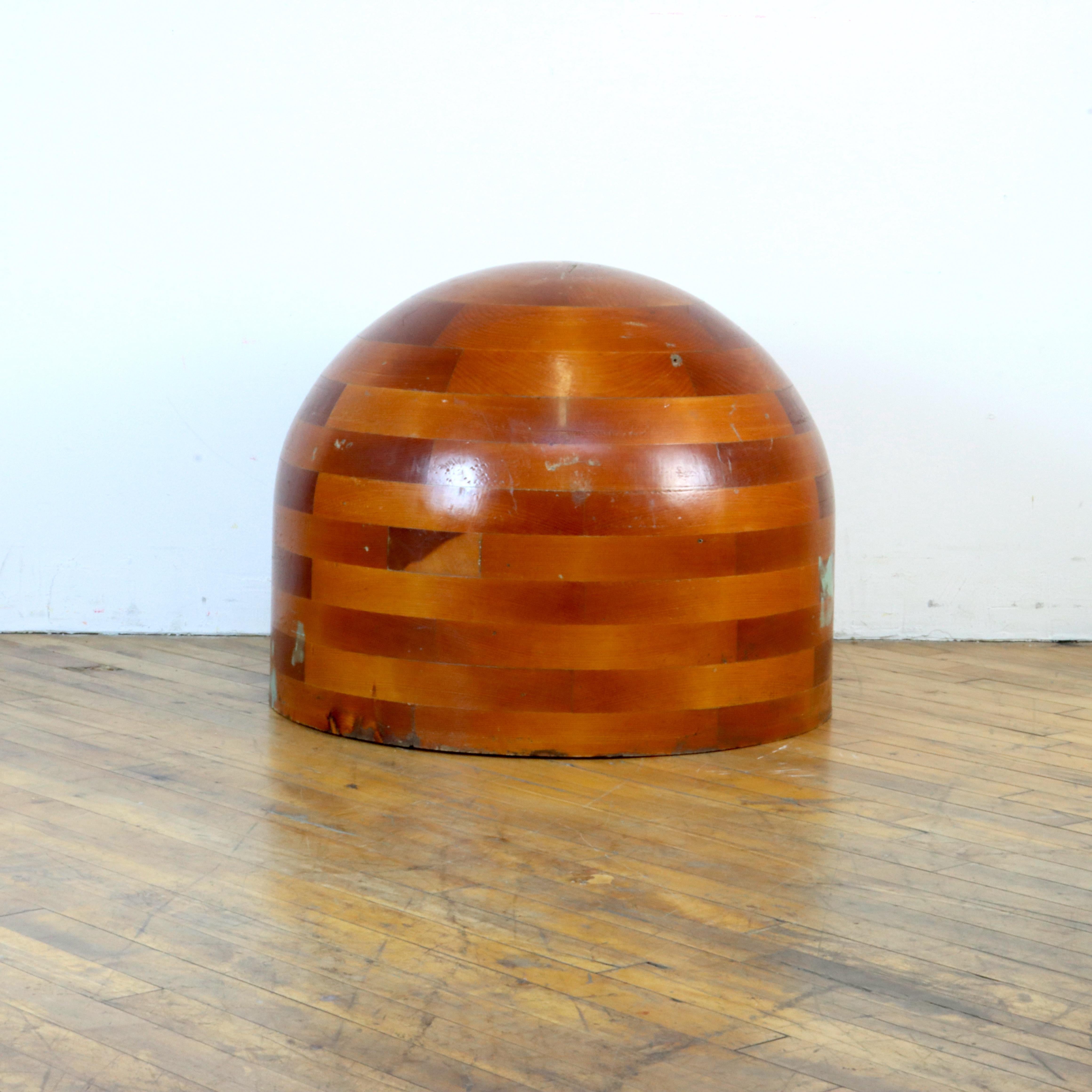American Large Sculptural Wood Dome For Sale