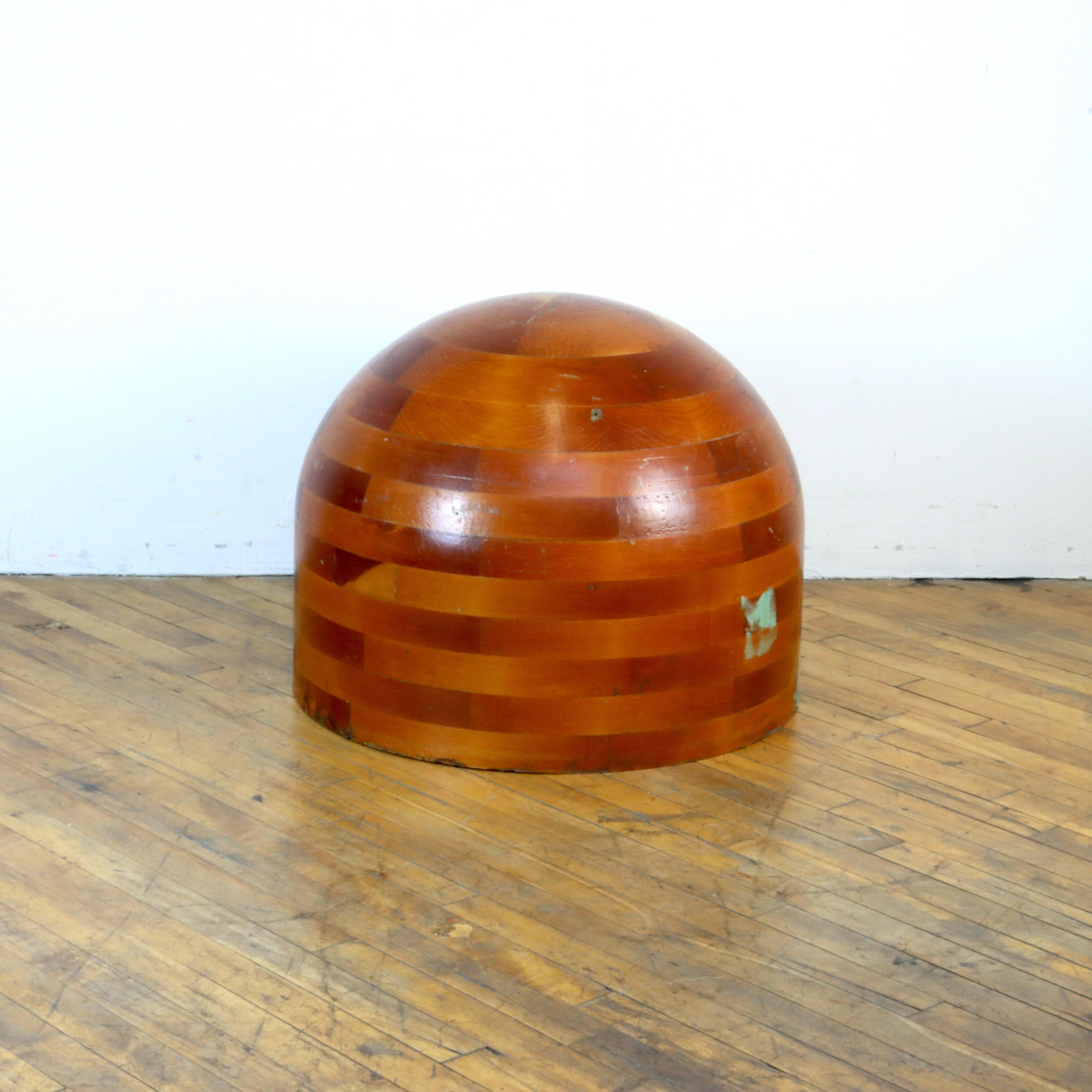 20th Century Large Sculptural Wood Dome For Sale