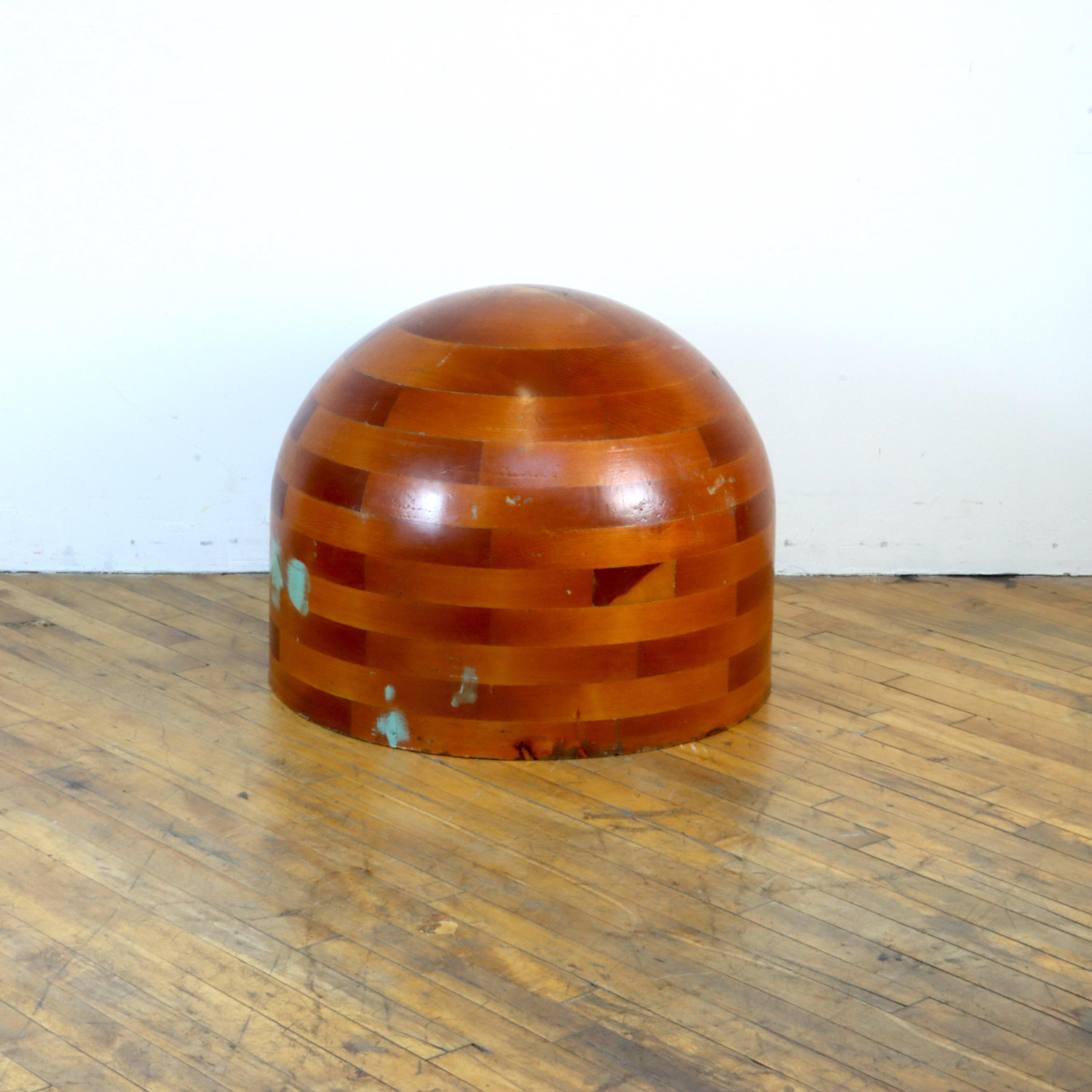 Fir Large Sculptural Wood Dome For Sale