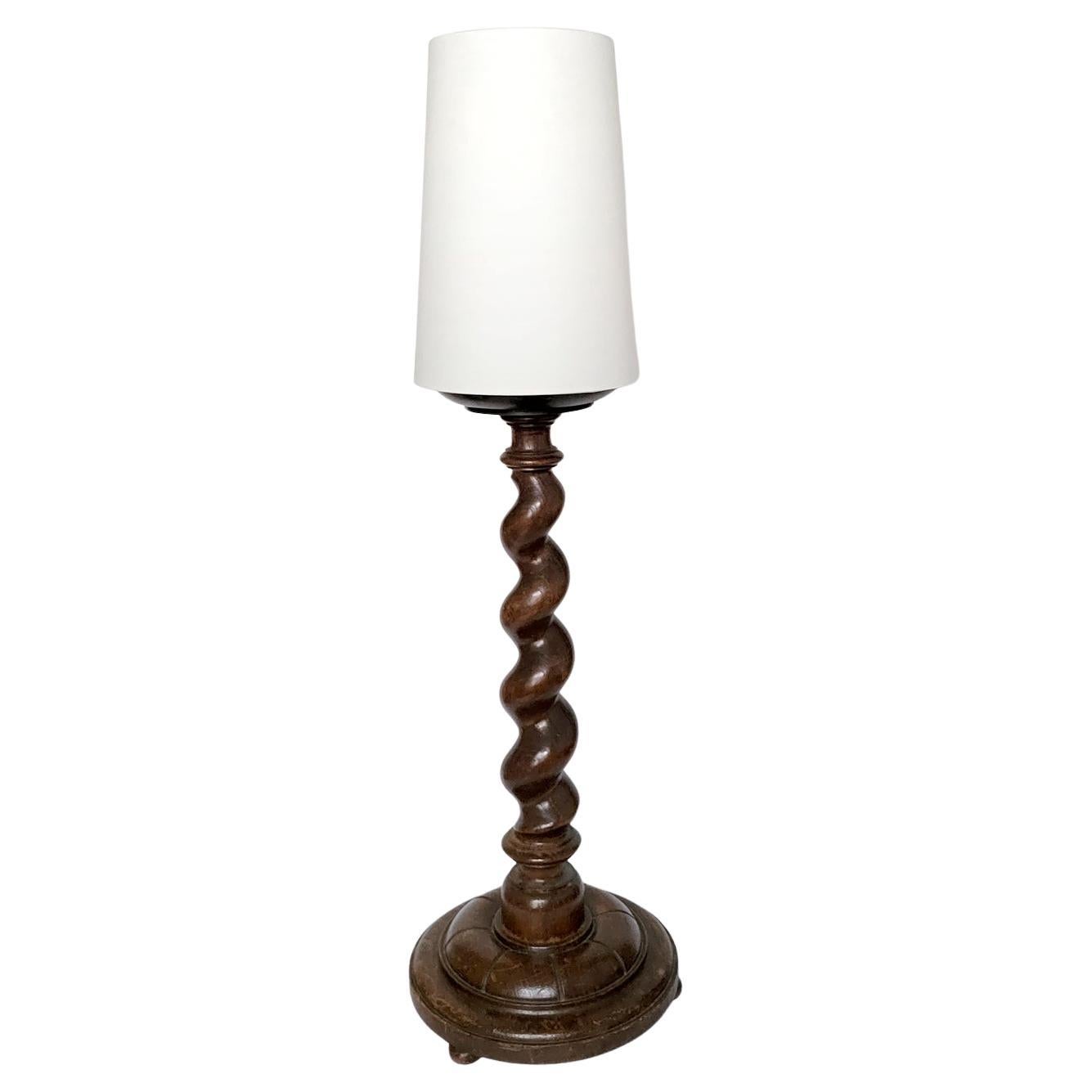 Large Sculptural Wood Table Light 19th Century
