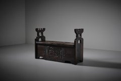 Large Sculptural Wooden Bench by Francesco Pasinato, 1970s
