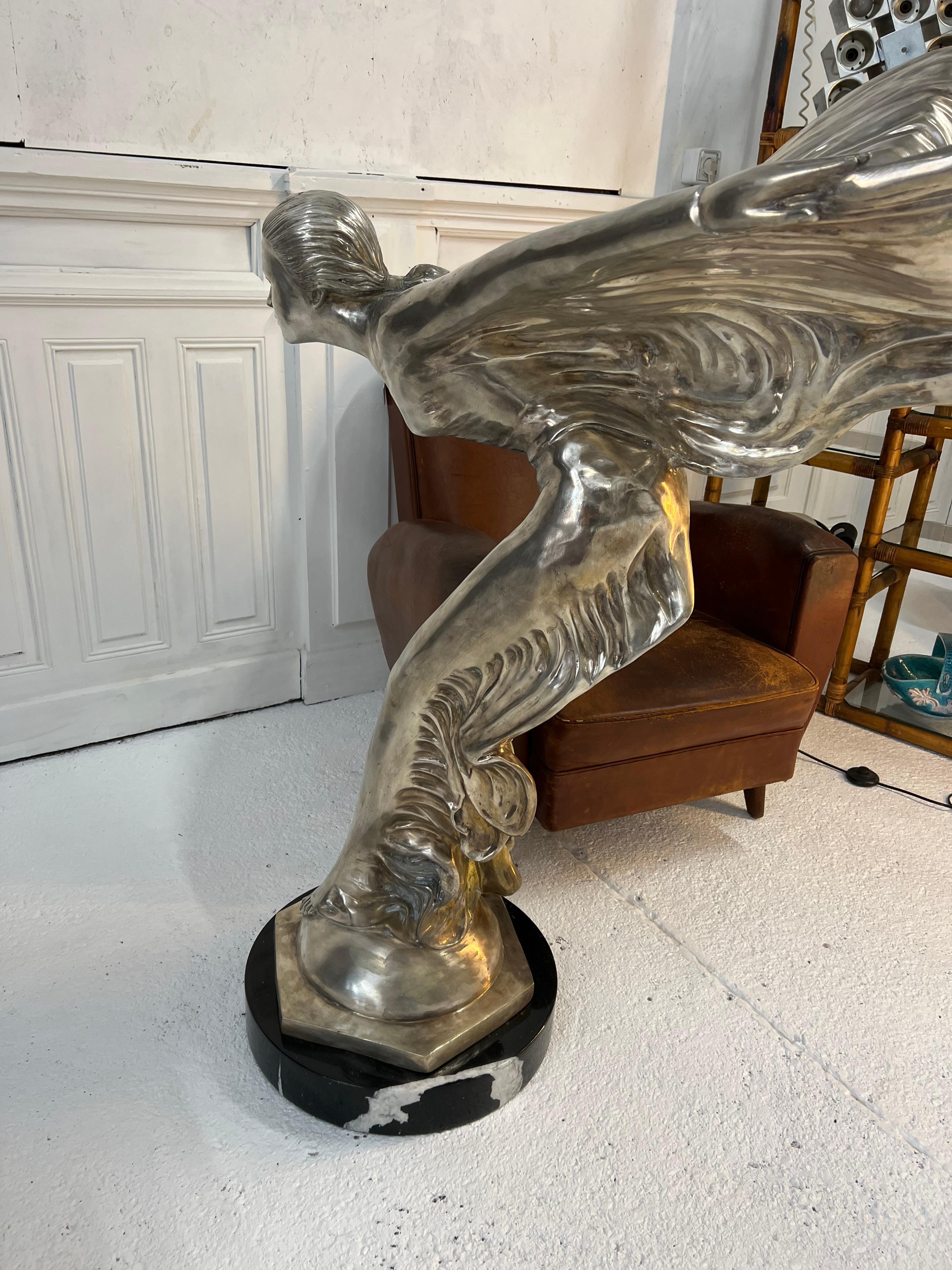 Large Sculpture Bronze Rolls Royce, Spirit of Extasy For Sale 3