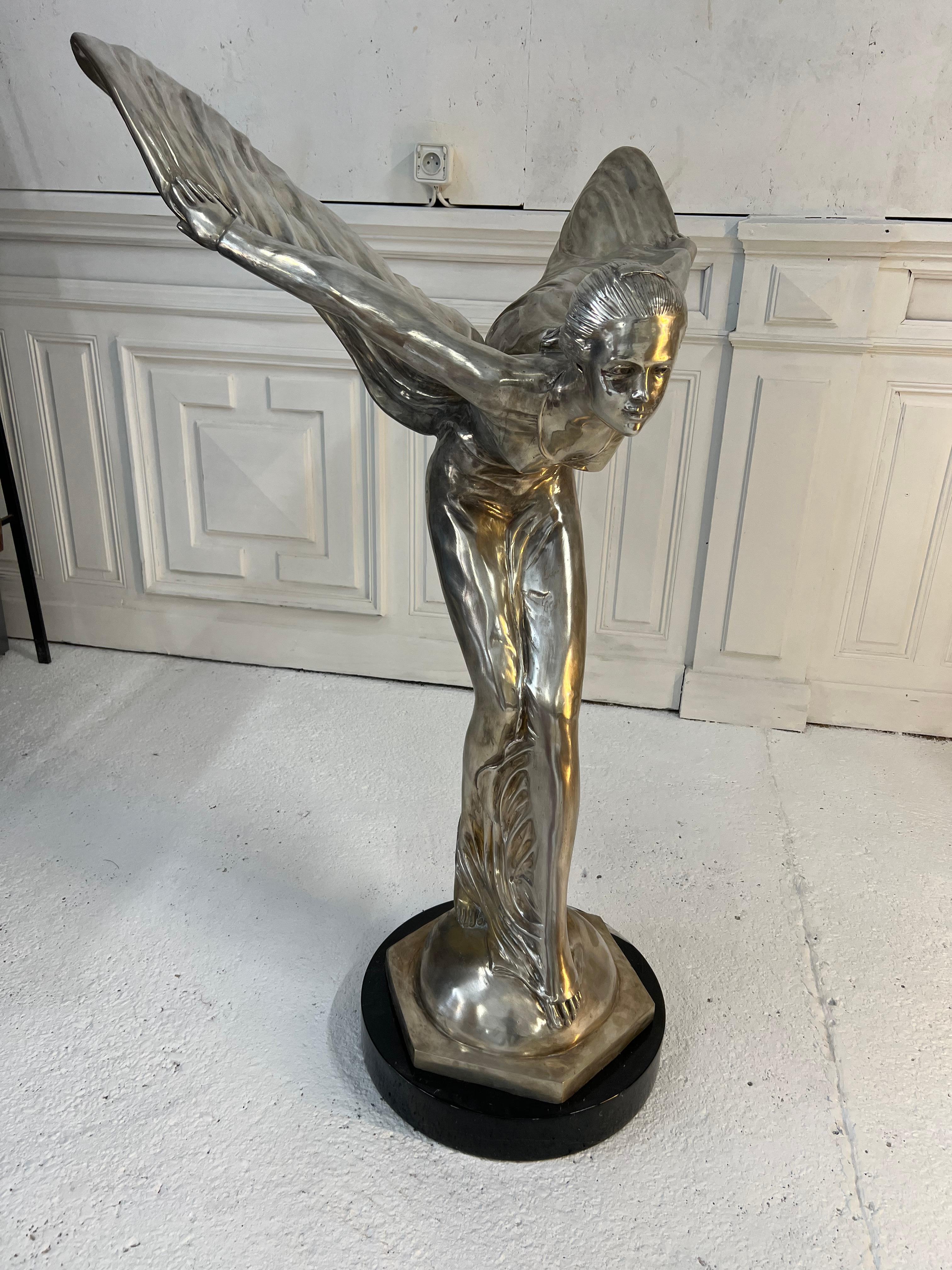 Large Sculpture Bronze Rolls Royce, Spirit of Extasy 2