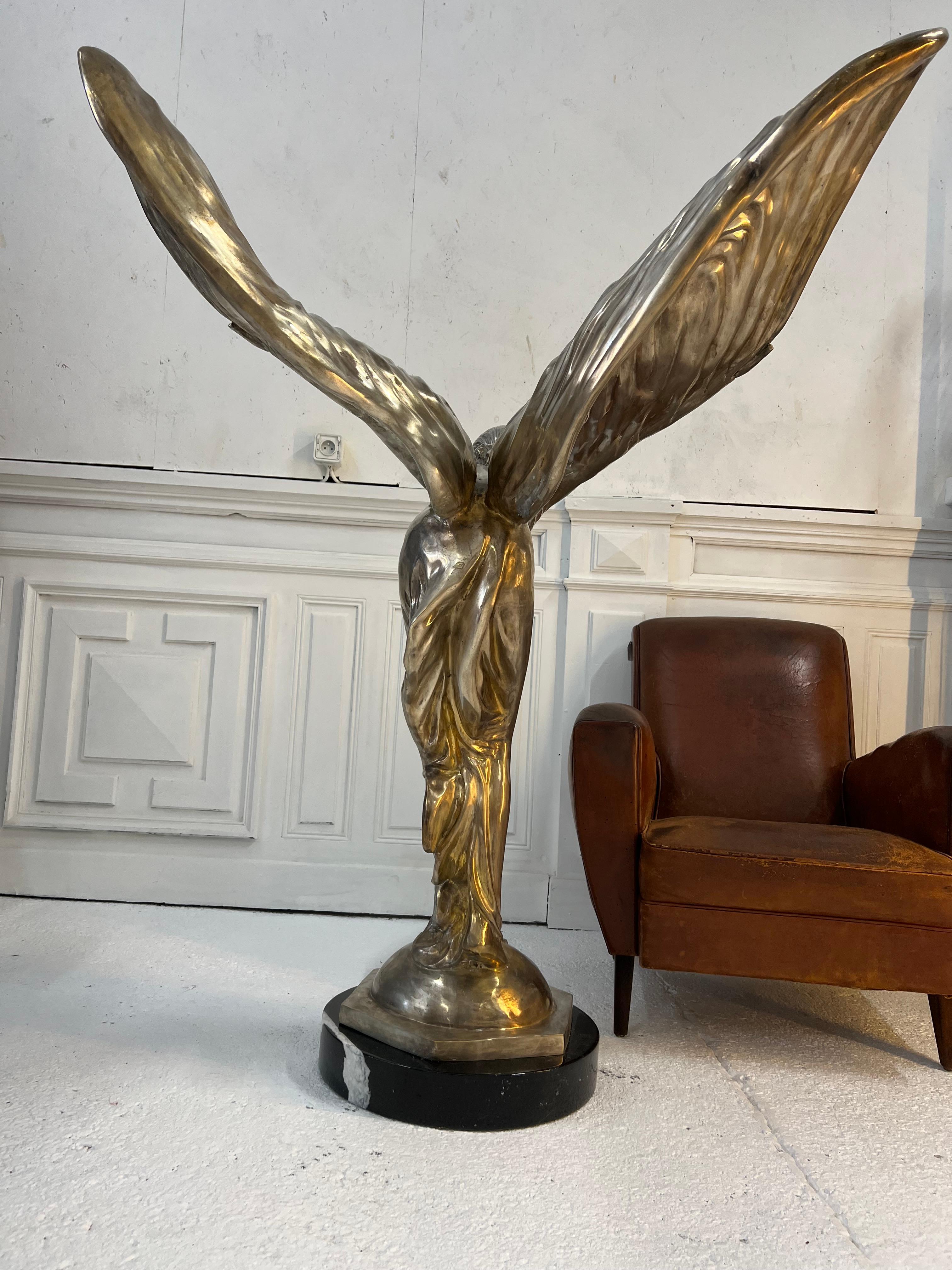 Large Sculpture Bronze Rolls Royce, Spirit of Extasy For Sale 5