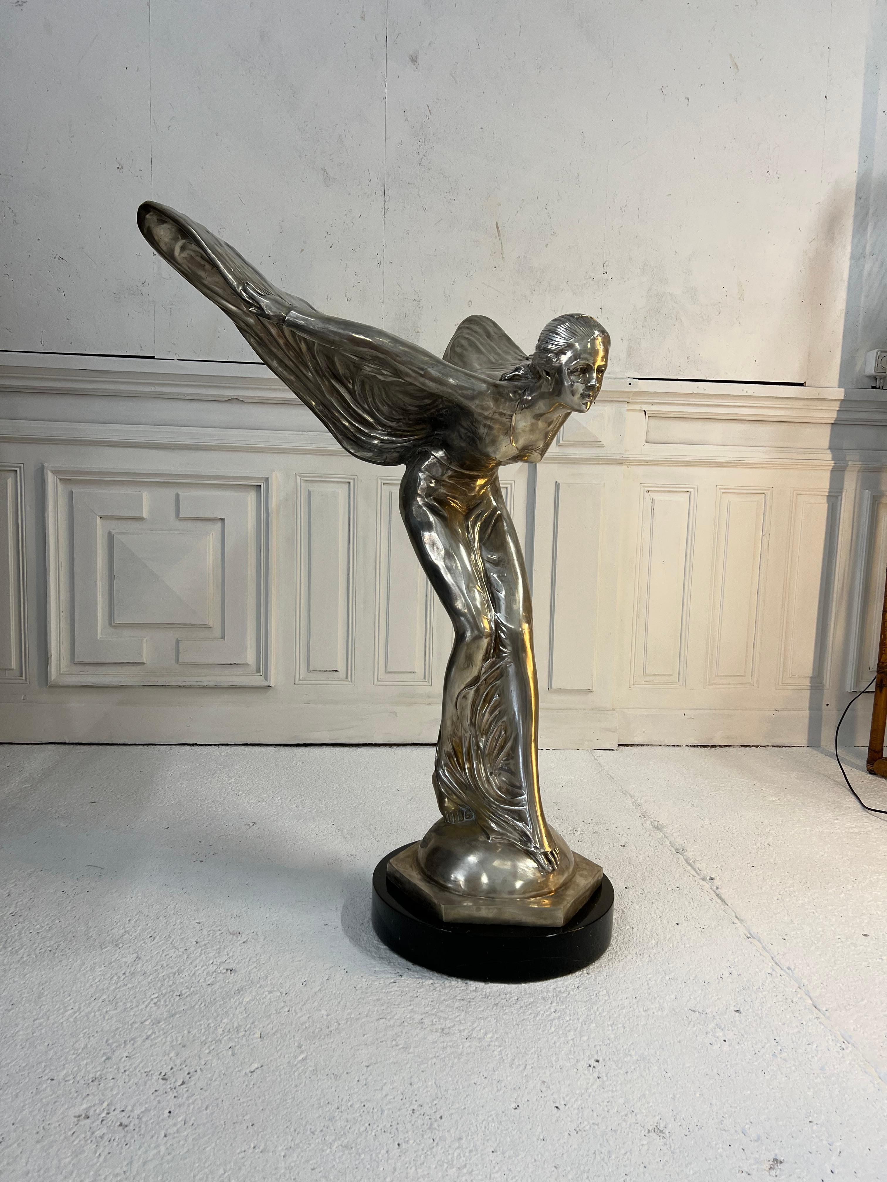 large silver bronze sculpture Rolls Royce, Spirit of extasy
we have a pair that was purchased from a car collector
Spirit of Ecstasy (