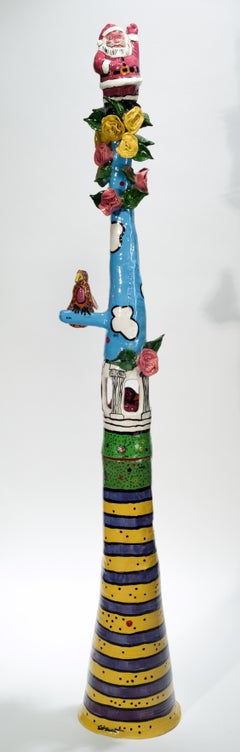 Grande scultura di Bill Stewart, Studio Pottery americano degli anni '70