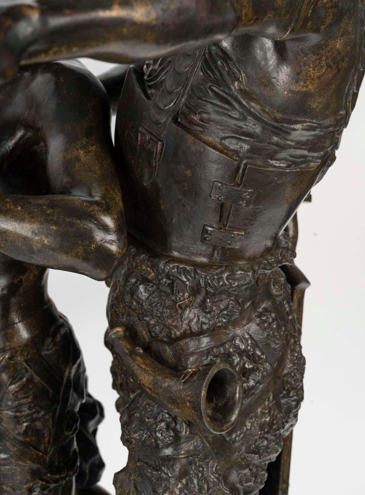 Grande scultura di Emile Laporte, bronzo patinato, XIX secolo, Napoleone III. in vendita 7