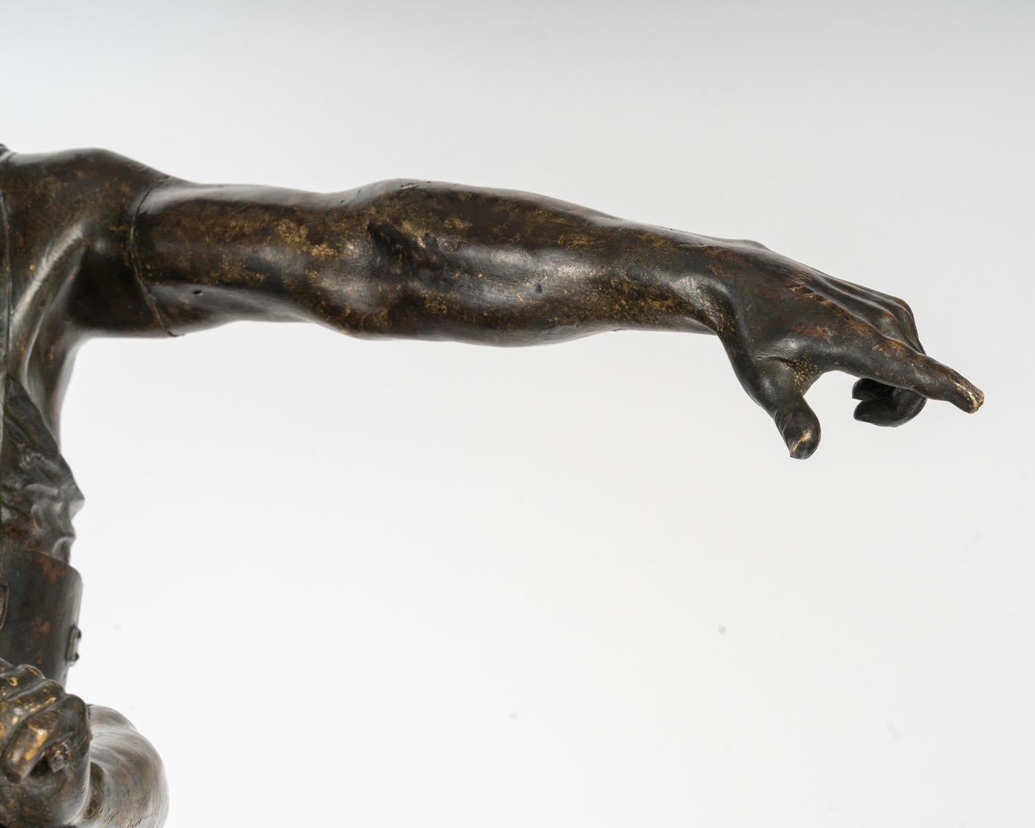 Grande scultura di Emile Laporte, bronzo patinato, XIX secolo, Napoleone III. in vendita 1