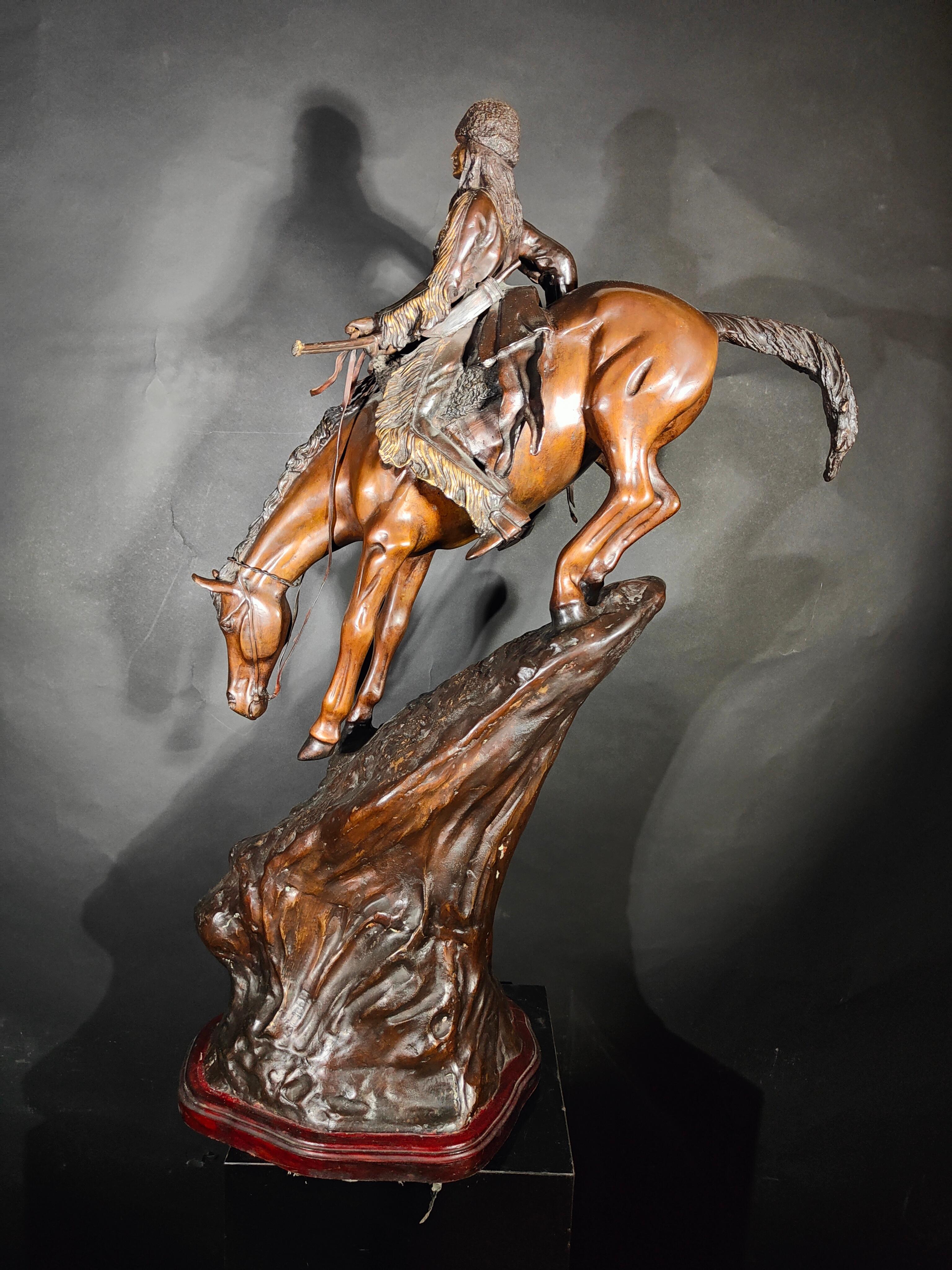Grande sculpture de Frederic Remington Bon état - En vente à Madrid, ES