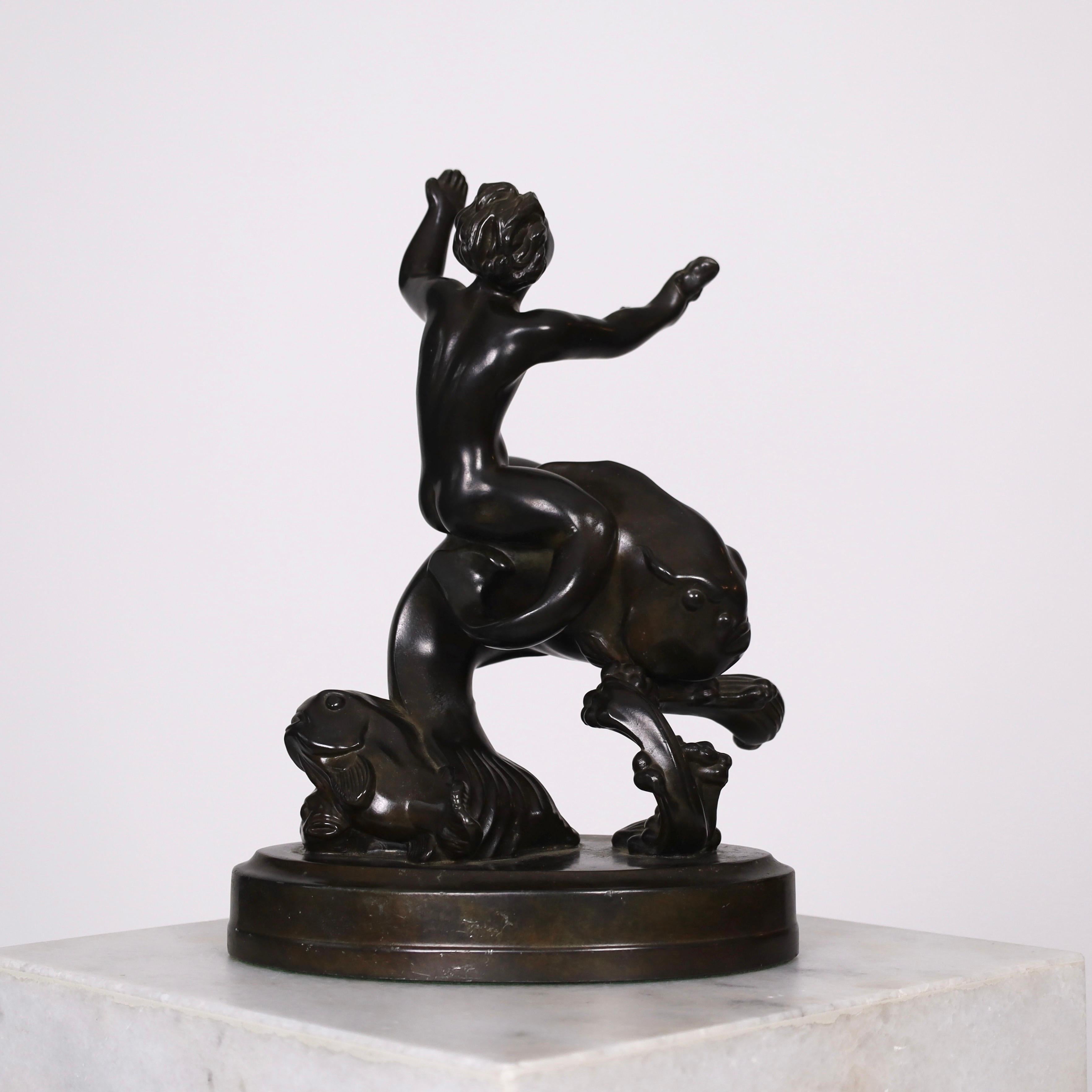 Art déco Grande sculpture de Just Andersen, années 1930, Danemark en vente