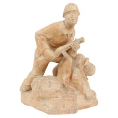 Scultura di grandi dimensioni di Bedřich Neužil, Soldati, 1950 ca.