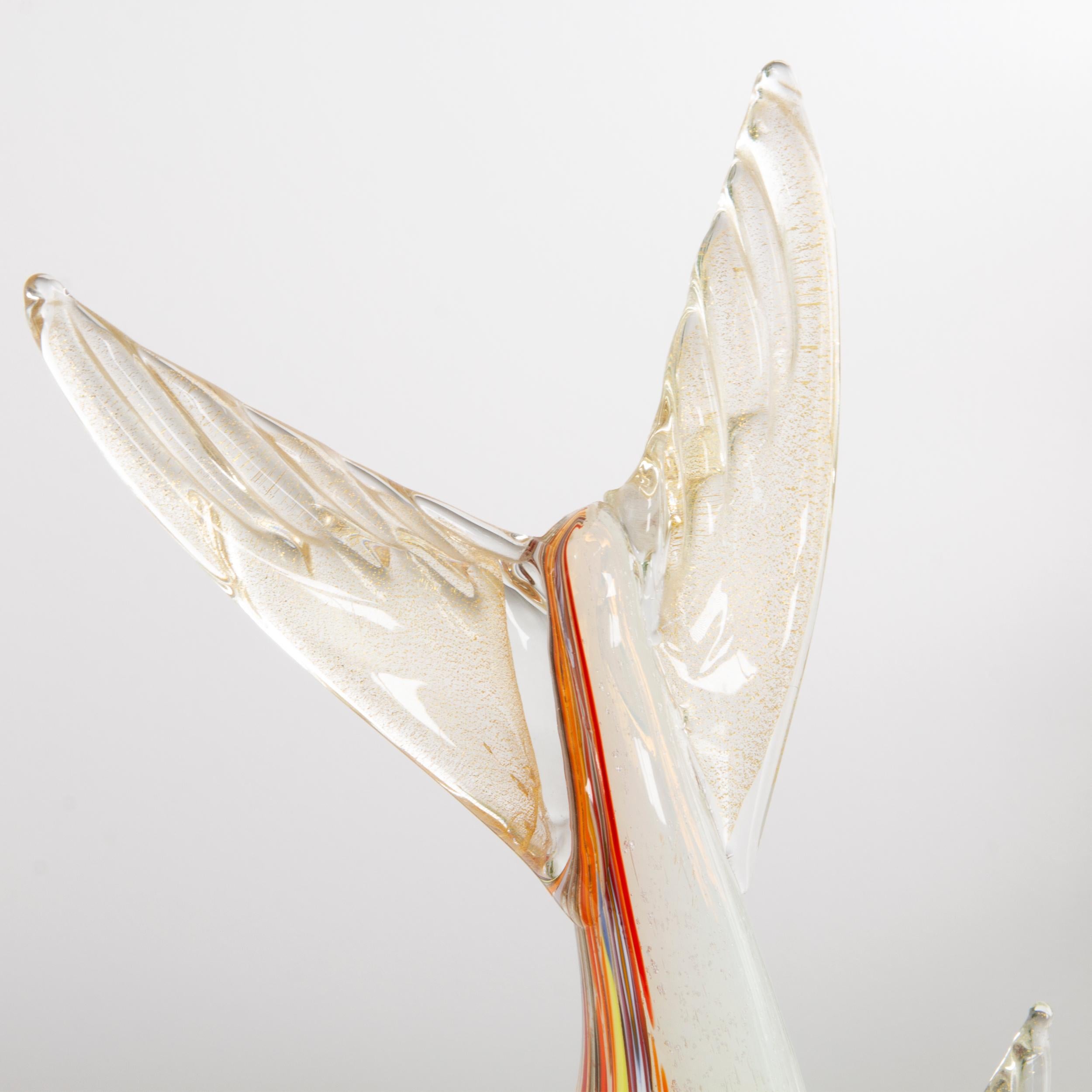 Große Skulptur Fisch künstlerischen Murano-Glas, mehrfarbig und Gold, Made in Italy im Zustand „Hervorragend“ im Angebot in Venezia, IT
