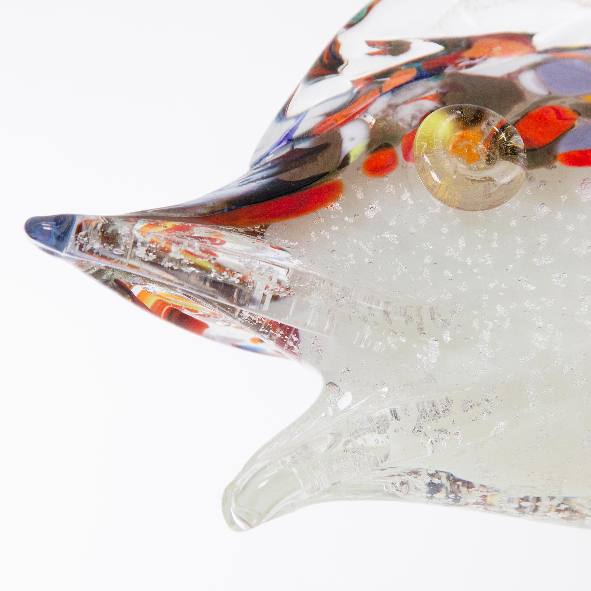 Große Skulptur Fisch künstlerischen Murano-Glas, mehrfarbig und Gold, Made in Italy (Muranoglas) im Angebot