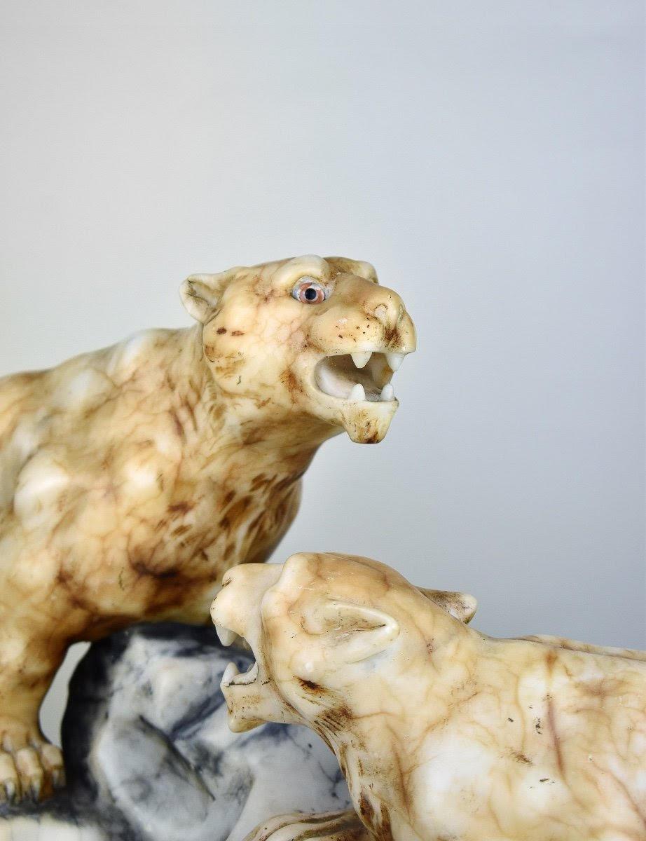 European Large Sculpture in Alabaster by Alberto Saccardi, circa 1920, Art Nouveau Period