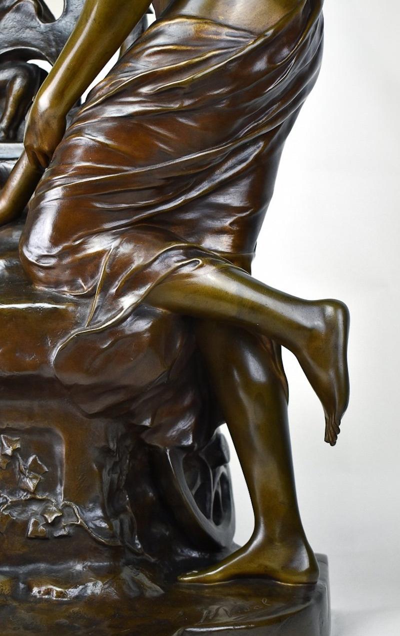 Grande scultura in bronzo patinato di HENRY Vidal, CIRCA 1900, Art Nouveau. in vendita 4