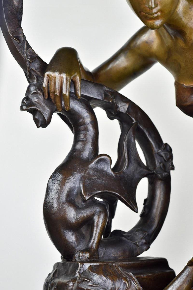 Grande scultura in bronzo patinato di HENRY Vidal, CIRCA 1900, Art Nouveau. in vendita 1