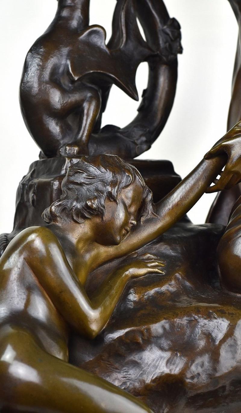 Grande scultura in bronzo patinato di HENRY Vidal, CIRCA 1900, Art Nouveau. in vendita 2