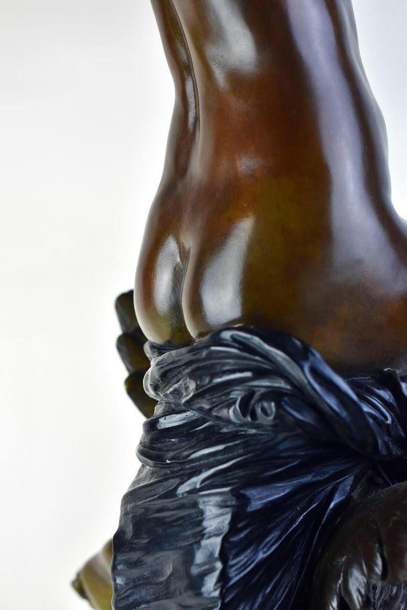 Napoleone III Grande scultura in bronzo patinato di Louis Julien Franceschi, XIX secolo. in vendita