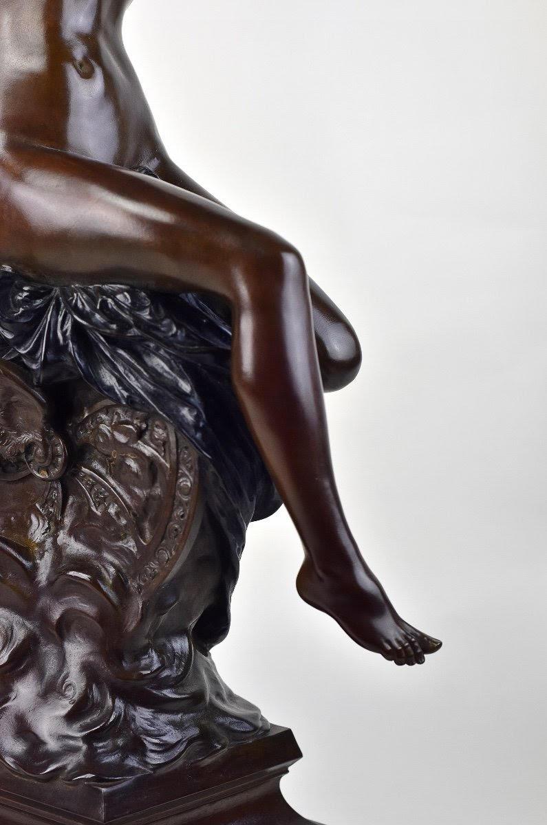 Francese Grande scultura in bronzo patinato di Louis Julien Franceschi, XIX secolo. in vendita