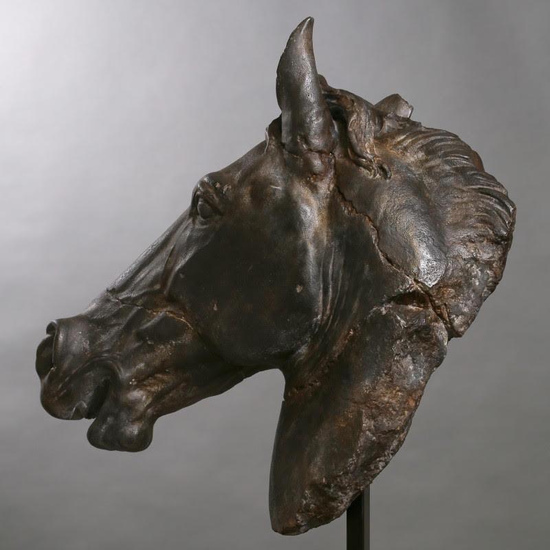 Gran Escultura de Cabeza de Caballo Negro, tamaño grande. en Nuevo estado para la venta en Saint-Ouen, FR