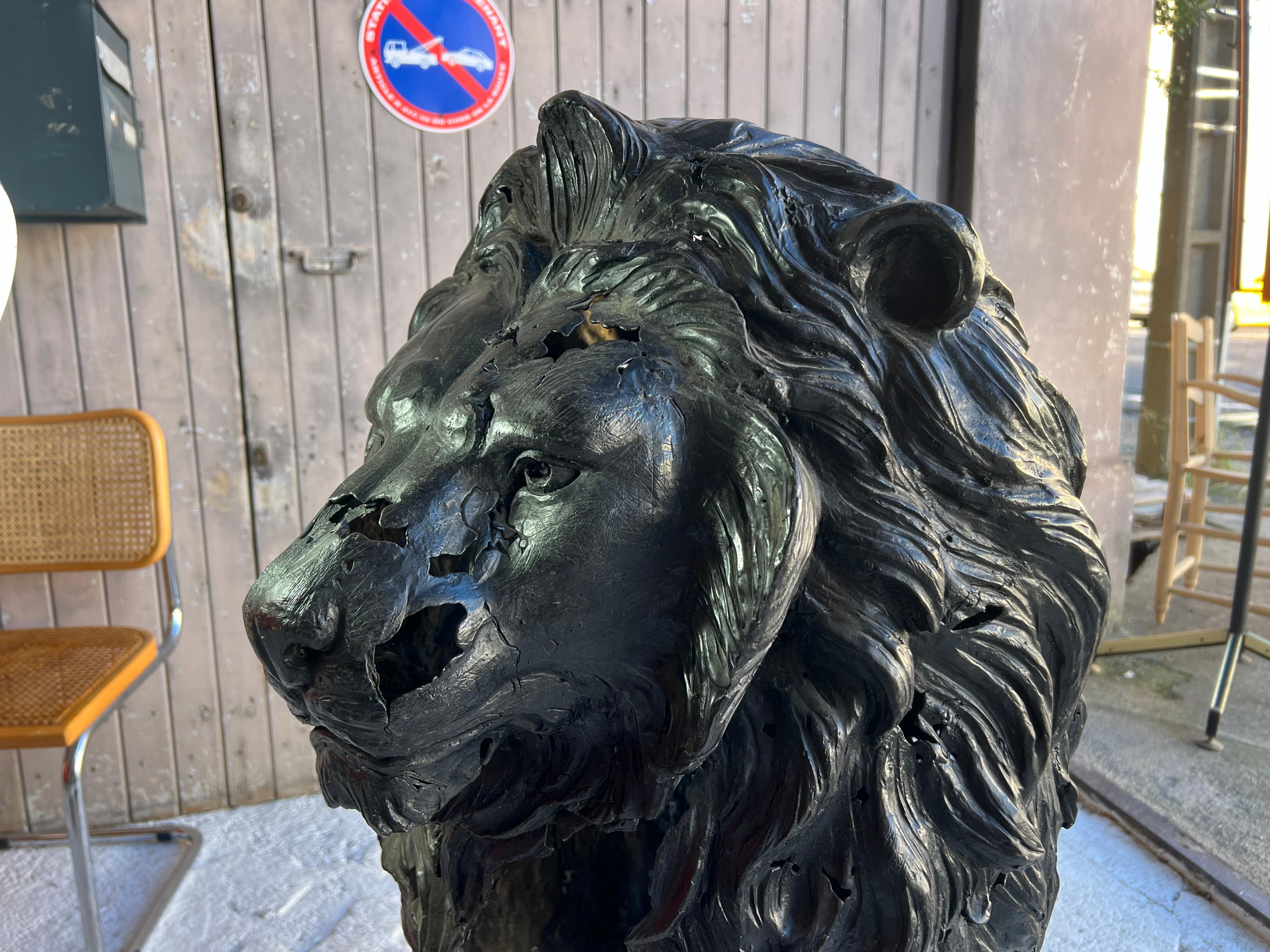 Large  Sculpture of a Bronze Lion , France 1960’s For Sale 6