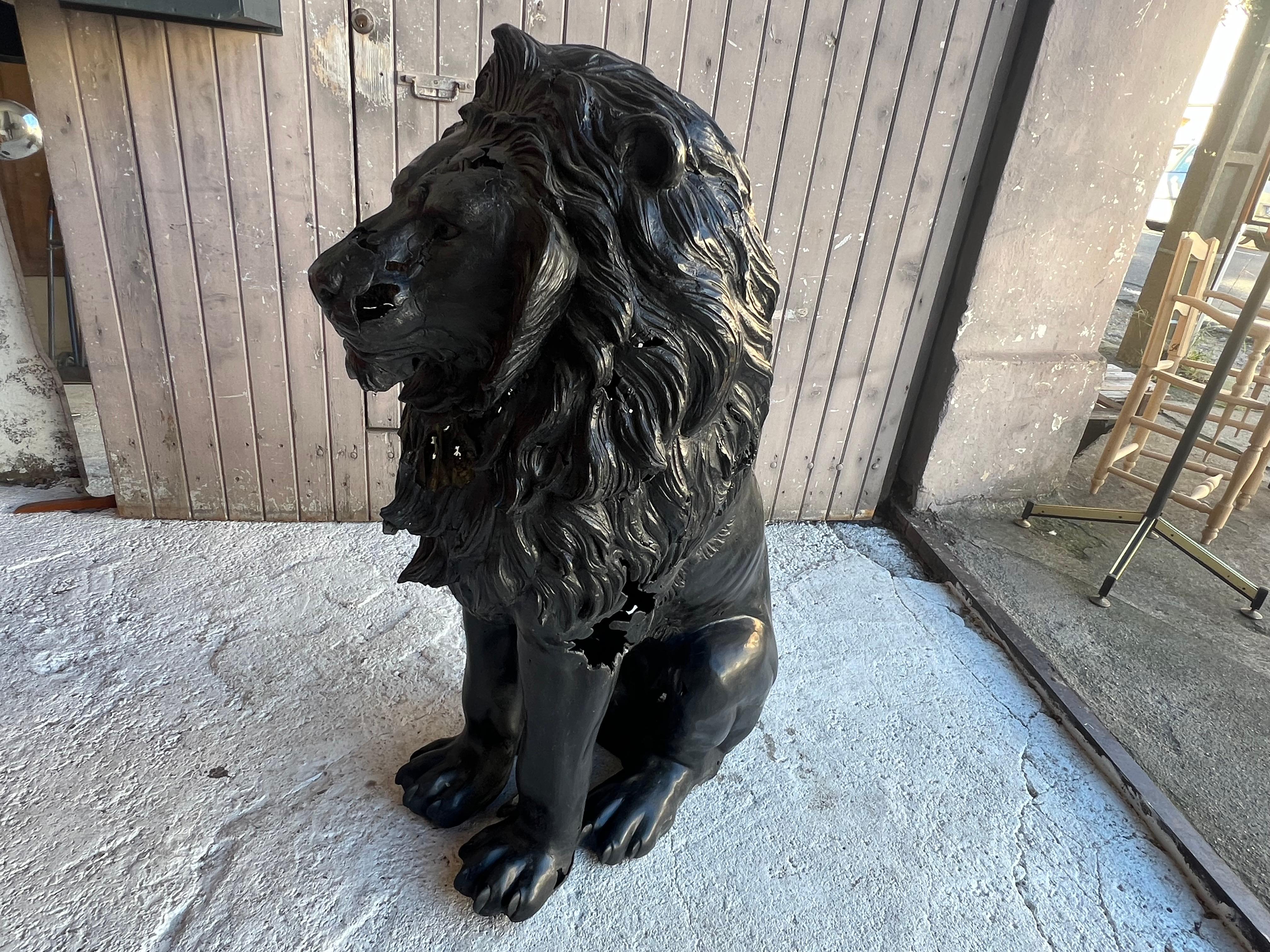 20th Century Large  Sculpture of a Bronze Lion , France 1960’s For Sale