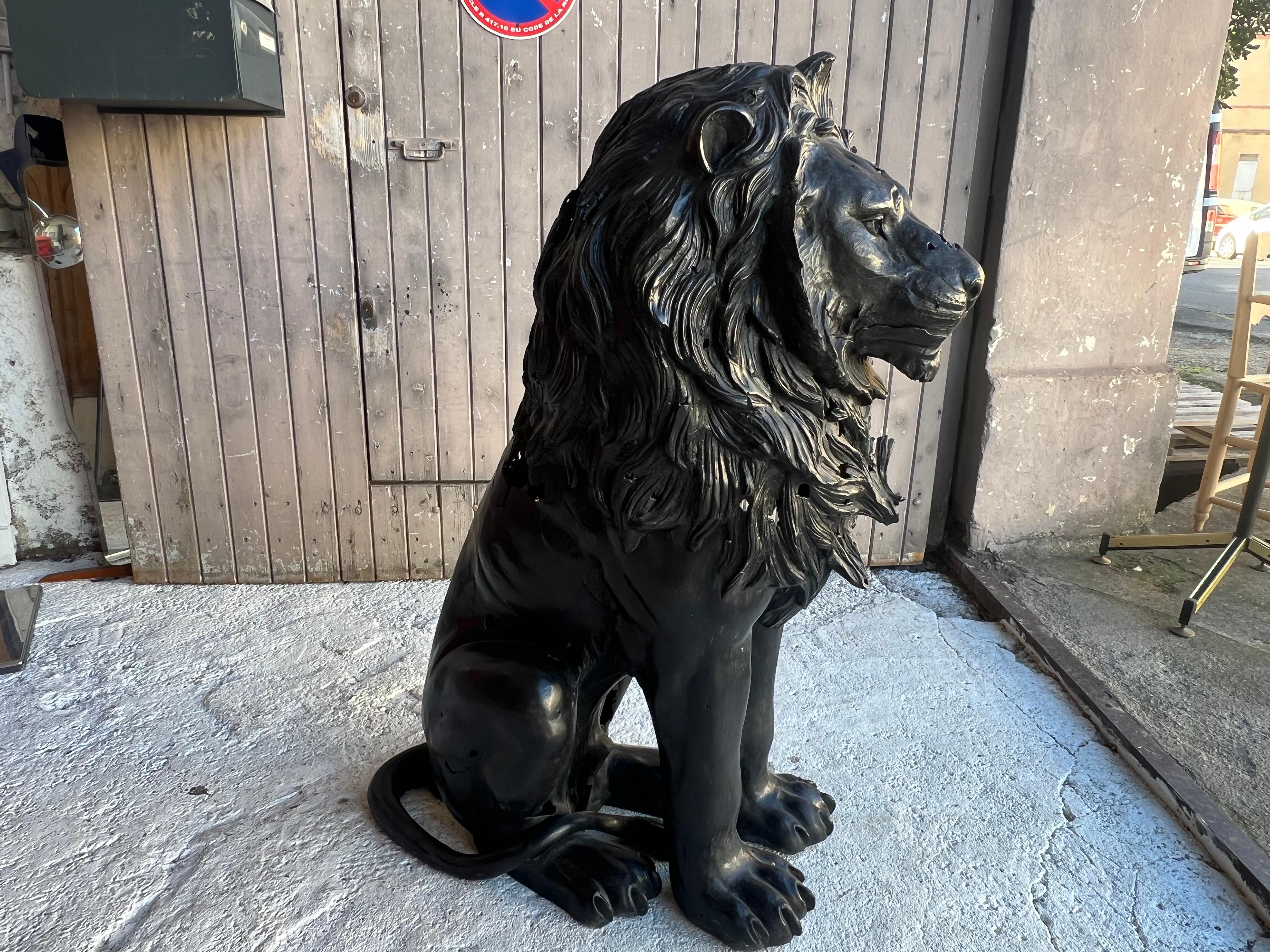 Large  Sculpture of a Bronze Lion , France 1960’s For Sale 1