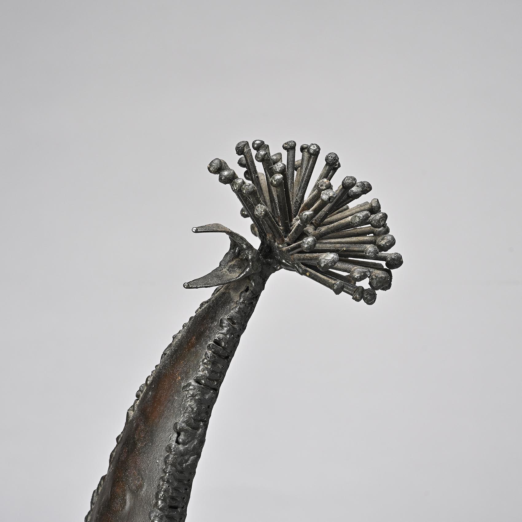 Iron Large Sculpture of a Rooster by Michel Anasse, France circa 1960
