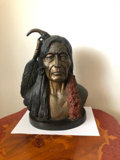 Large Sculpture of American Indian Face