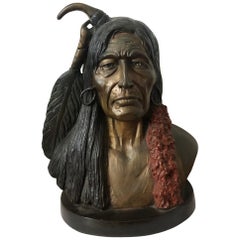Large Sculpture of American Indian Face